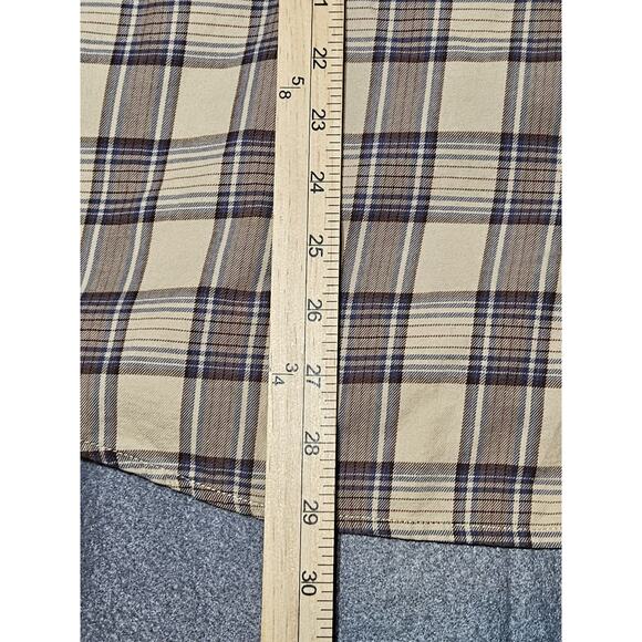 Woolrich Shirt Mens Extra Large Tan Plaid Long Sleeve Buttoned Down Western Wear - Picture 8 of 9